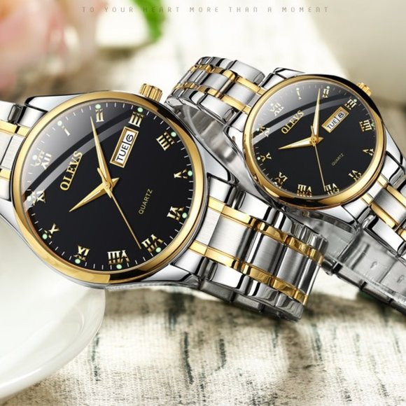 Couple Watches Stainless Steel Waterproof Luminous - Picture 1 of 9